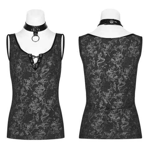 Punk Collar Cover Sleeveless Vest