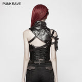 Punk High Neck Pu Warrior Shoulder Accessory