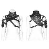 Punk High Neck Pu Warrior Shoulder Accessory
