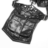 Punk High Neck Pu Warrior Shoulder Accessory