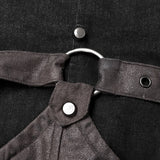 Steampunk Micro-elastic  Contrasting Color Denim Trousers