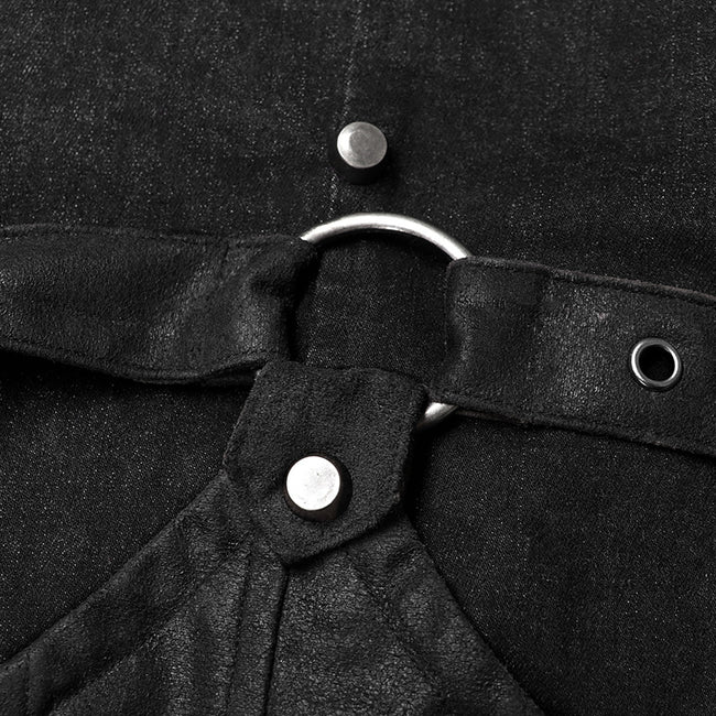 Steampunk Micro-elastic  Contrasting Color Denim Trousers