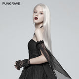 Gothic Black Lace Tulle Glove - One Pair
