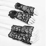 Gothic Black Lace Tulle Glove - One Pair