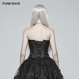 Gothic Sweetheart Neck Jacquard Corset