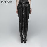 Gothic Swallow Tail Dress Shorts With Lace Pleat Streamers