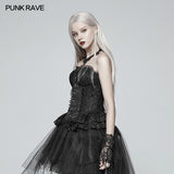 Lolita Black Elf Lace Corset With Lace-up Back