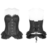 Lolita Black Elf Lace Corset With Lace-up Back