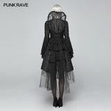 Gothic Translucent Standing Collar Lace Dress Coat