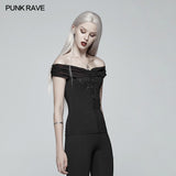 Gothic Off-shoulder Short T-shirt