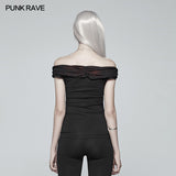 Gothic Off-shoulder Short T-shirt