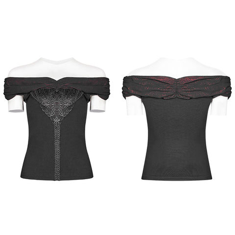 Gothic Off-shoulder Short T-shirt