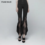 Gothic Flared Lace Leggings For Women With Cross Decoration