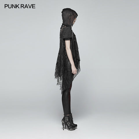 Gothic Daily Lightweight Translucent Lace Long Vest