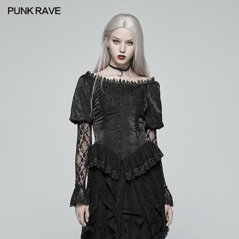 Gothic Lantern Sleeve Lace Shirt
