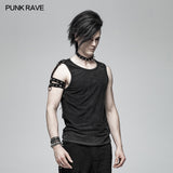 PUNK Simple Vest For Men With Detachable Right Shoulder Tab