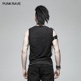 PUNK Simple Vest For Men With Detachable Right Shoulder Tab
