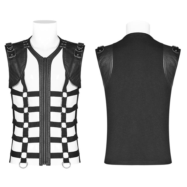 Men Punk Personality Skeleton PU Vest– Punkravestore