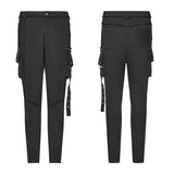 Punk Dark Knit Trousers Carrot  Pants With Three-dimensional Pockets Decoration