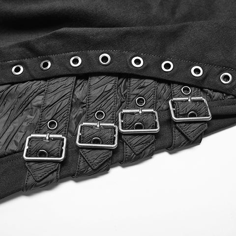 Men Punk Water-washed Elastic Trousers