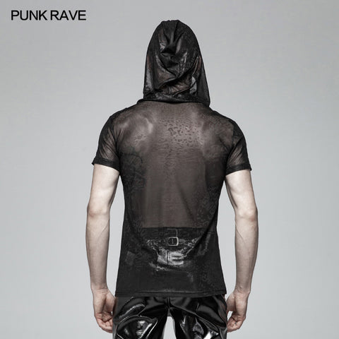 Punk Perspective Hooded Tulle T-shirt