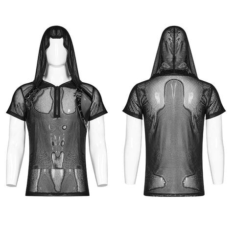 Punk Perspective Hooded Tulle T-shirt