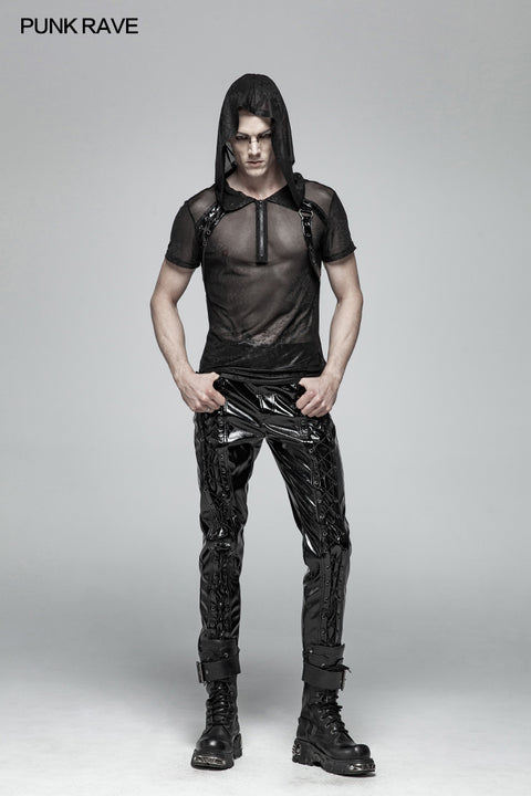 Punk Perspective Hooded Tulle T-shirt