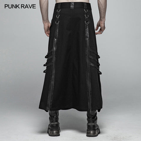 Mens Punk Long Half Skirt