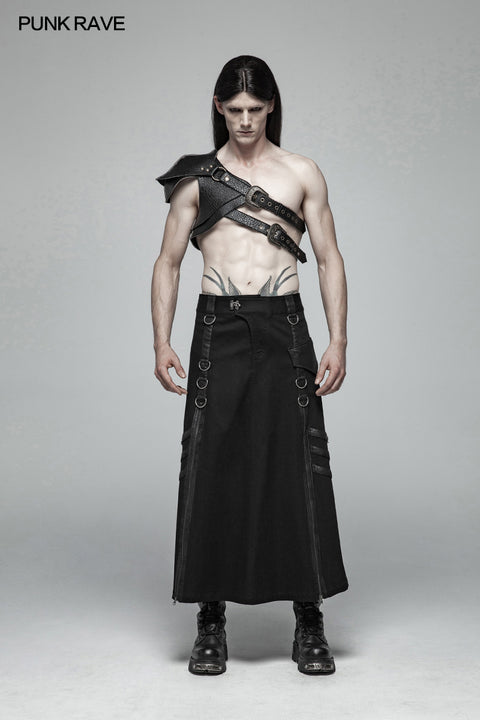 Mens Punk Long Half Skirt