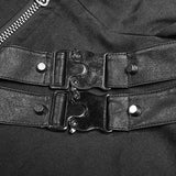 Men Punk Split Hooded Jacket Asymmetrical Long Trench Coat