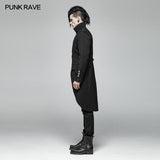 Men Gothic Standing Collar Mid-length Coat