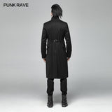 Men Gothic Standing Collar Mid-length Coat