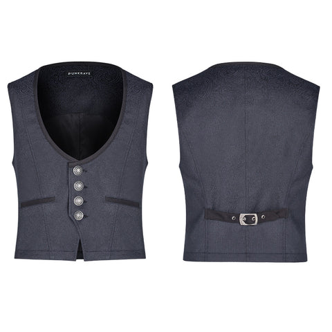 Gentleman Punk V-neck Simple Vest For Men