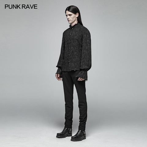 Men Decadent Gothic Printed Long Sleeve Shirt