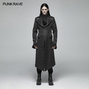 Gothic Vintage Jacquard V-neck Mid-length Coat