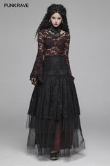 Sexy Perspective Lace Gothic T-shirt For Women