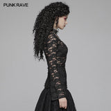 Sexy Perspective Lace Gothic T-shirt For Women