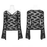 Sexy Perspective Lace Gothic T-shirt For Women