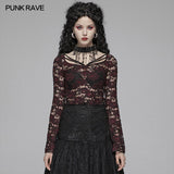 Sexy Perspective Lace Gothic T-shirt For Women