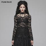 Sexy Perspective Lace Gothic T-shirt For Women