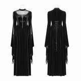 Gothic Women Double Layer Sleeve Long Velvet Dress