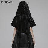Lolita Velvet Short Hooded Loose Cloak With Cute Wooly Balls