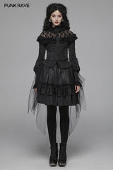 Lolita Long Sleeve Shirt Translucent Lace Shoulder T-shirt