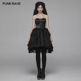 Lolita Sweetheart Neck Ruffles Irregular Lace Dress