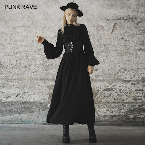 Dark spliced slit dress