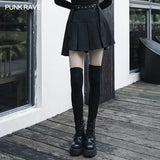 "Hardcore Girl" series simplest short front and long back pleated skirt