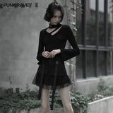 Mesh patchwork high waist skirt