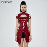 Punk flaming patent leather dress