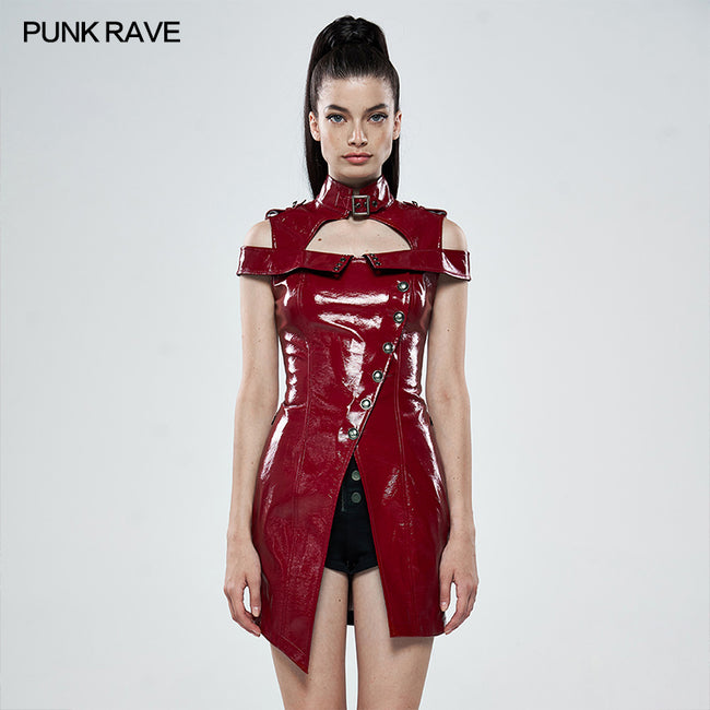 Punk flaming patent leather dress Punk flaming patent leather dress