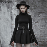 High Collar Irregular Hem Pullover Sweater
